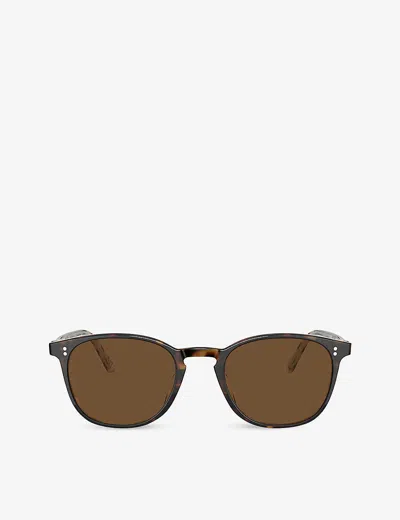 Oliver Peoples Ov53497su Finley Esq. Sun Round-frame Sunglasses In Brown