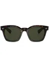 Oliver Peoples Eckige Merceaux Sonnenbrille In 1747p1 Walnut Tortoise