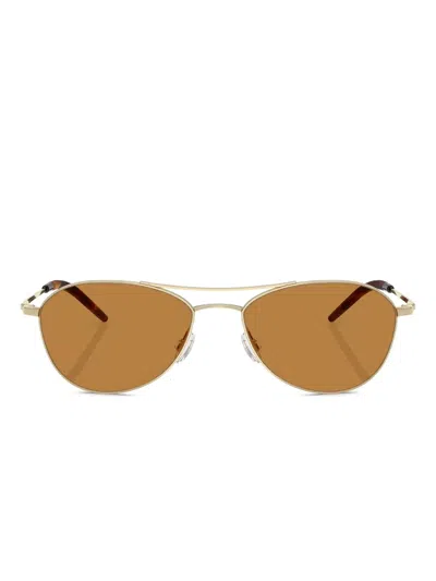 Oliver Peoples Metallic Frame Tinted Sunglasses In Neutral
