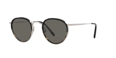 Pre-owned Oliver Peoples Mp-2 Sun Ov1104s 5036r5 48 Silver/grey Mineral Glass Sunglasses