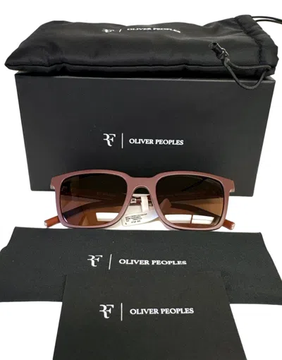 Pre-owned Oliver Peoples Mr. Federer Ov 5553su Sunglasses Matte Brick Brownish Red W/pouch