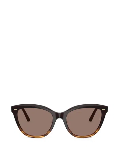 Oliver Peoples 0ov5597su Gradient Tortoiseshell Cat-eye Sunglasses With Gold-toned Temples In Neutral