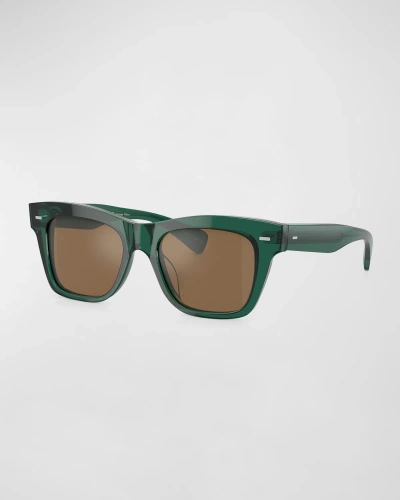 Oliver Peoples Ms. Oliver Acetate Square Sunglasses In Teal