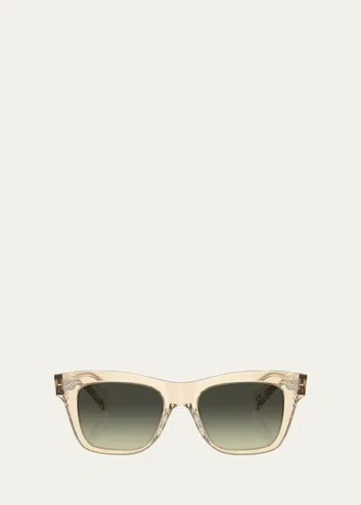 Oliver Peoples Ms. Oliver Gradient Acetate Square Sunglasses In Green