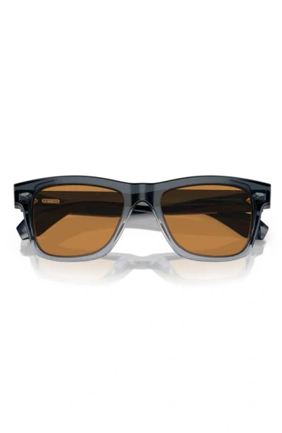 Oliver Peoples N.04 53mm Rectangular Sunglasses In Shiny Black