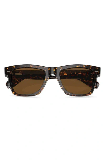Oliver Peoples N.04 Sun 53mm Polarized Rectangular Sunglasses In Tortoise