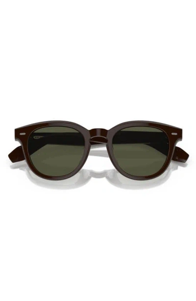 Oliver Peoples N.05 48mm Small Round Sunglasses In Brown