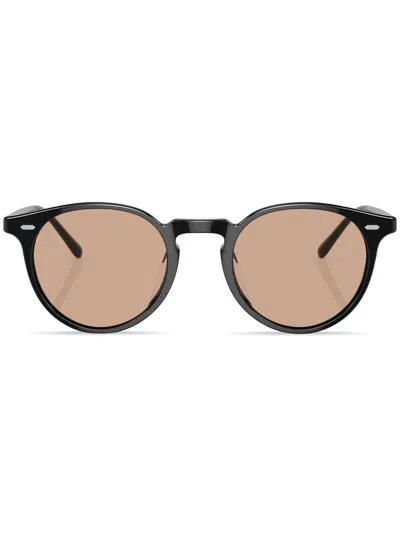 Oliver Peoples N.02 Sonnenbrille Mit Rundem Gestell In Black