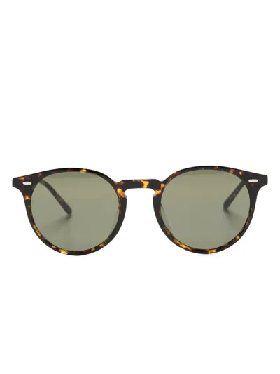 Oliver Peoples N.02 Round-frame Sunglasses In Brown
