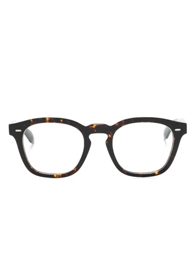 Oliver Peoples N03 Square-frame Glasses In Braun