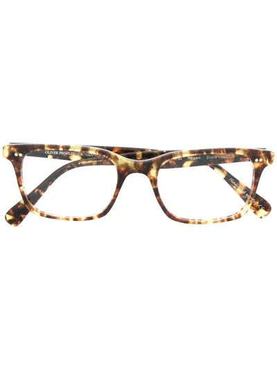 Oliver Peoples Nisen Square Frame Glasses In 褐色
