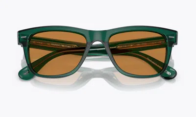 Pre-owned Oliver Peoples Oliver Sun Limited Edition 54mm In Dk Teal/ Cognac Msrp$584 Iver In Brown