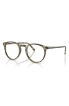 Oliver Peoples O'malley 47mm Round Optical Glasses In Brown