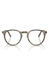 Oliver Peoples O'malley 47mm Round Optical Glasses In Soft Olive Bark/demo Lens