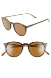 Oliver Peoples O'malley 48mm Round Sunglasses In Horn/brown
