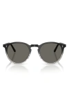Oliver Peoples Ov5183s O'malley Sun Round Sunglasses, 48mm In Ink Gradient/carbon Grey