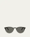 Oliver Peoples O'malley Acetate Round Sunglasses In Gray