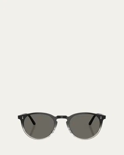 Oliver Peoples O'malley Acetate Round Sunglasses In Gray