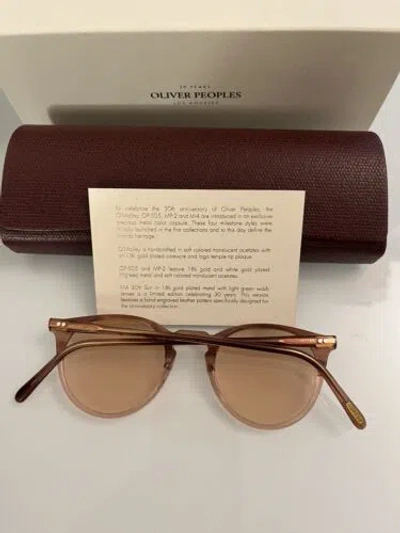 Pre-owned Oliver Peoples O'malley Limited Edition Ov5183 Optical 18k Gold Plated Msrp$600 In Coral Pink Wash With Blue Light Filter