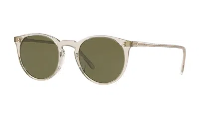 Pre-owned Oliver Peoples O'malley Sun Ov 5183s Beige/g-15 Green (1669/52) Sunglasses In Green C