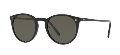 Pre-owned Oliver Peoples O'malley Sun Ov 5183s Black/g-15 Polarized (1005/p1) Sunglasses In Gray