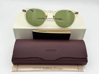 Pre-owned Oliver Peoples O'malley Sun Ov5183s 109452 Buff / Green C