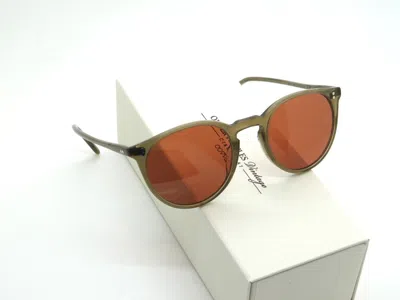 Pre-owned Oliver Peoples O'malley Sun Ov5183s 167853 Dusty Olive/persimmon 48mm Sunglasses In Orange