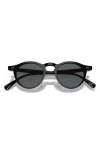 Oliver Peoples Op-13 47mm Polarized Round Sunglasses In Black