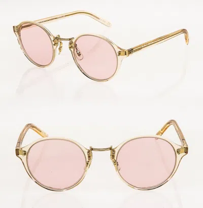 Pre-owned Oliver Peoples Op1955 Ov5185s Buff Pink Round Photochromic Glass Sunglasses 5185