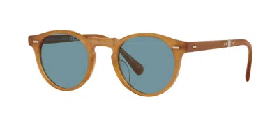Pre-owned Oliver Peoples Ov 5456su Folding Semi-matte Amber Tortoise/cobalto Sunglasses