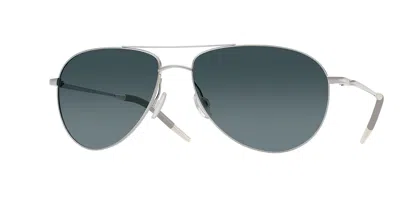 Oliver Peoples Ov1002s Benedict Polarized 5036s3 Occhiali Da Sole Argentati Per Uomo In Multi