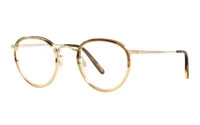 Pre-owned Oliver Peoples Ov1104 5330 46 Mp 2 Canarywood/gold Round Men's Eyeglasses In Clear