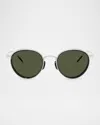 Oliver Peoples Ov1318st Round Sunglasses In White Gold