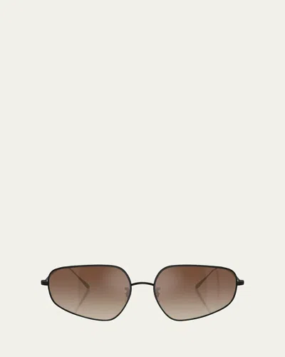 Oliver Peoples Ov1356s Rectangular Metal Sunglasses In Black