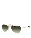 Oliver Peoples Womens Gold Ov1358s Aero Ii Pilot-frame Steel Sunglasses In Gold