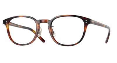 Pre-owned Oliver Peoples Ov5219fm 1007 Fairmont-f Dark Mahogany Havana Square Eyeglasses In Clear