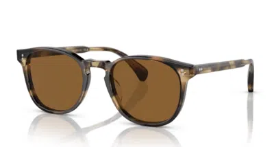 Pre-owned Oliver Peoples Ov5298su-171353 Finley Havana/brown Round Men's Sunglasses