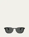 Oliver Peoples Ov5454su Desmon Sun Round-frame Acetate Sunglasses In Shiny Black