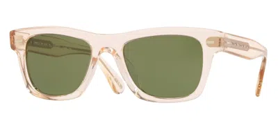 Pre-owned Oliver Peoples Ov5393su 109452 Sunglasses Men's Buff-honey/green Crystal Lenses