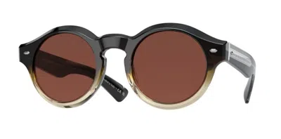 Pre-owned Oliver Peoples Ov5493su Cassavet 1748c5 Kona/burgundy Gradientwomen's Sunglasses In Red