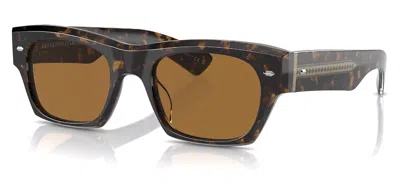 Pre-owned Oliver Peoples Ov5514su 174753 Kasdan Walnut Tortoise Brown 51mm Mens Sunglasses In True Brown