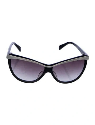 Pre-owned Oliver Peoples Oversize Gradient Sunglasses In Black/white