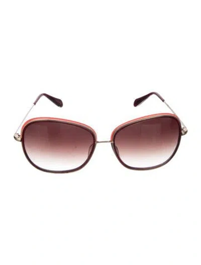 Pre-owned Oliver Peoples Oversize Gradient Sunglasses In Brown
