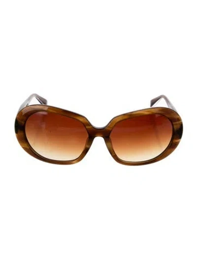 Pre-owned Oliver Peoples Oversize Gradient Sunglasses In Brown