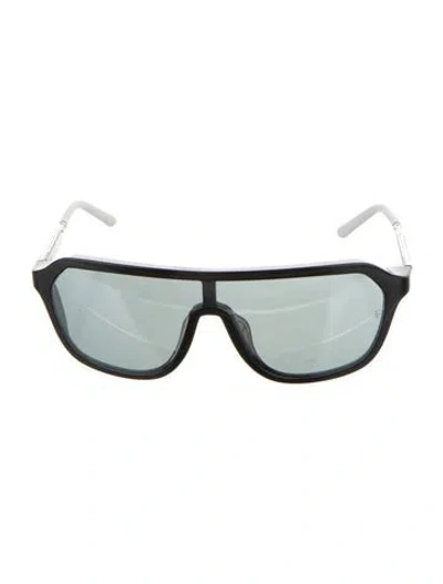 Pre-owned Oliver Peoples Oversize Mirrored Sunglasses In Black