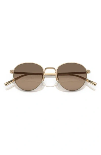 Oliver Peoples Phantos 49mm Small Polarized Round Sunglasses In Gold