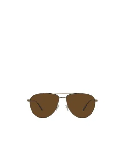 Oliver Peoples Pilot's Frame Sunglasses In Brown