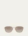 Oliver Peoples Pilot Titanium Aviator Sunglasses In Brown Gold