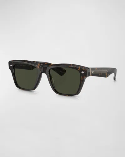 Oliver Peoples Polarized Acetate Square Sunglasses In Black