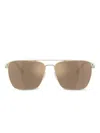 Oliver Peoples R-15 Square Frame Sunglasses In Gold